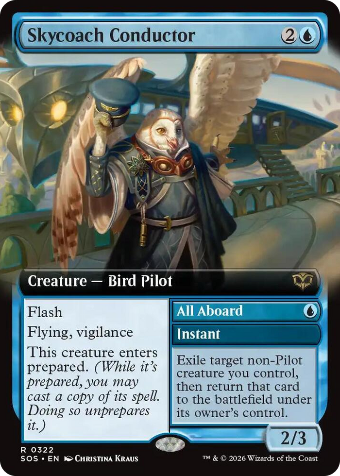 Skycoach Conductor (Extended Art) #322 R - Secrets of Strixhaven Pokemon card