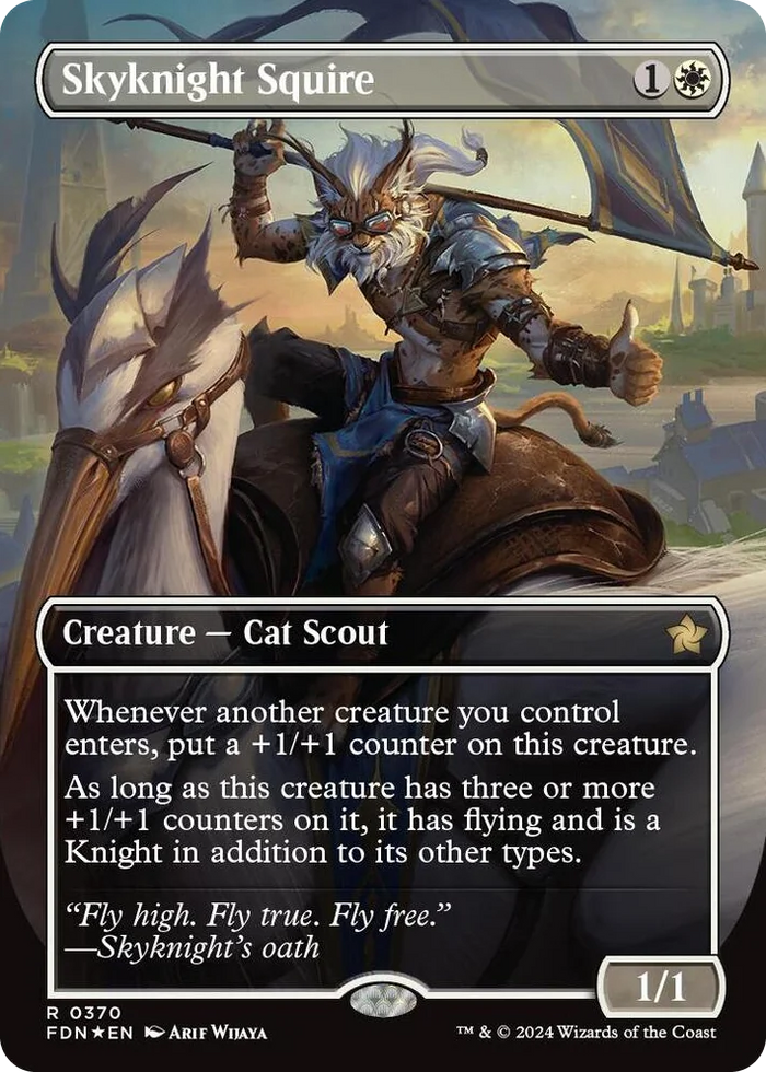 0370 Skyknight Squire (Borderless) (Mana Foil) R Foundations