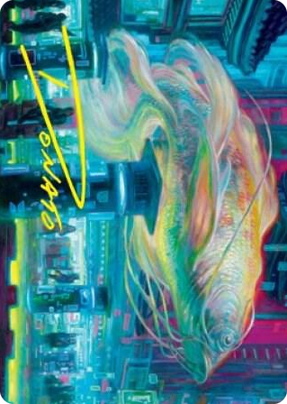 0003 Skyswimmer Koi Art Card (Gold-Stamped Signature) S Art Series: Kamigawa: Neon Dynasty