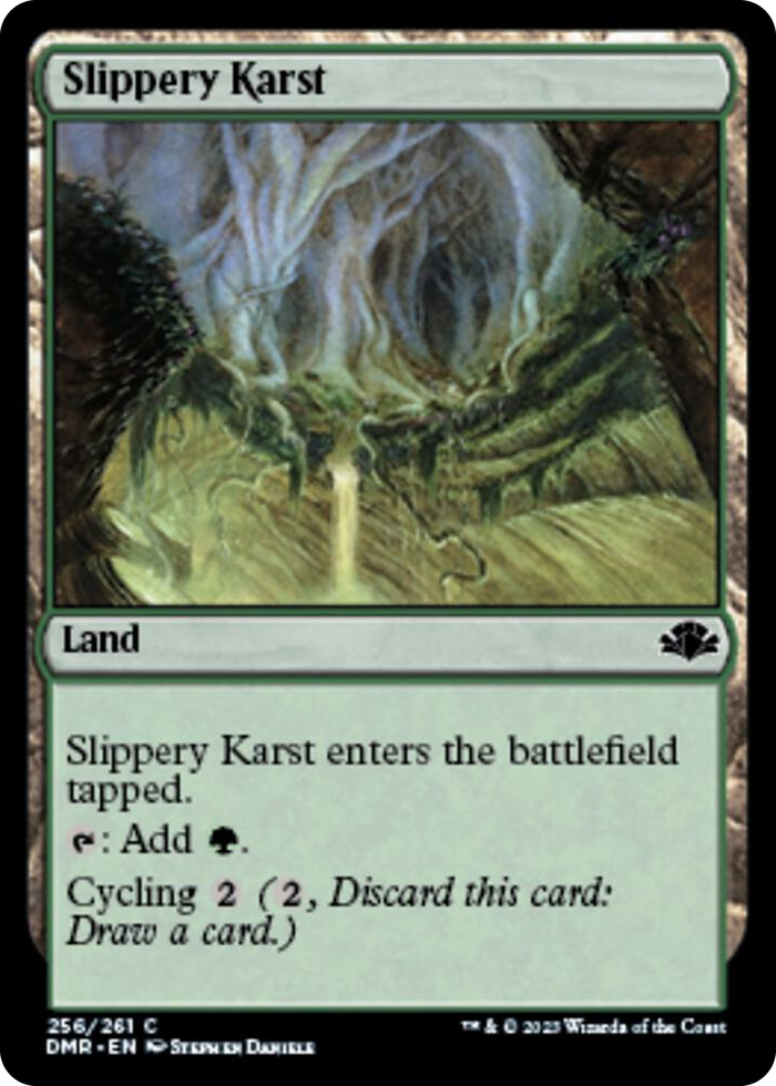 Slippery Karst #256 C - Dominaria Remastered Pokemon card