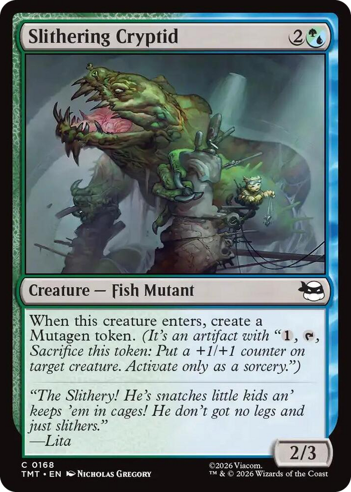 Slithering Cryptid #168 C - Teenage Mutant Ninja Turtles Pokemon card