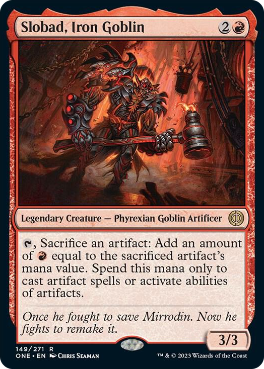 Slobad, Iron Goblin #149 R - Phyrexia: All Will Be One Pokemon card