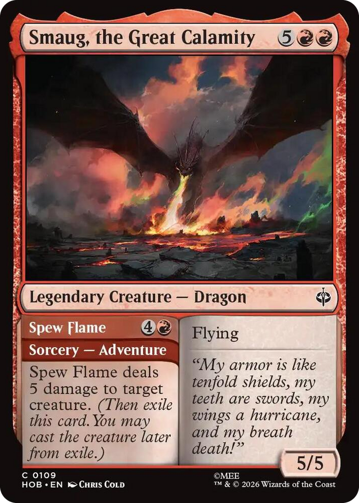 Smaug, the Great Calamity #109 C - The Hobbit Pokemon card