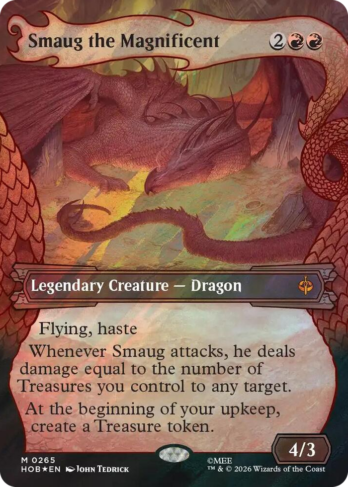 Smaug the Magnificent (Showcase) (Surge Foil) #265 M - The Hobbit Pokemon card