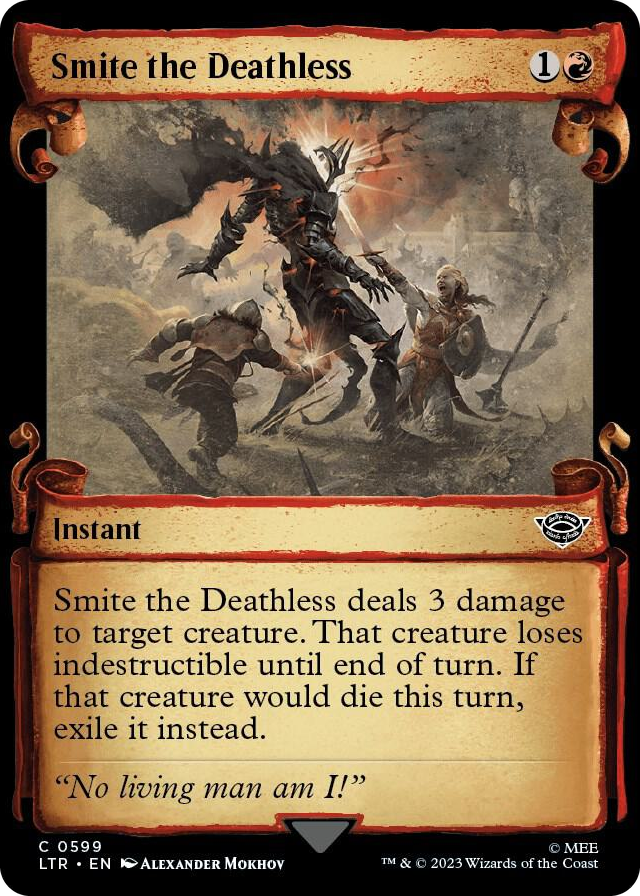 Smite the Deathless (Showcase Scrolls) #599 C - Universes Beyond: The Lord of the Rings: Tales of Middle-earth Pokemon card