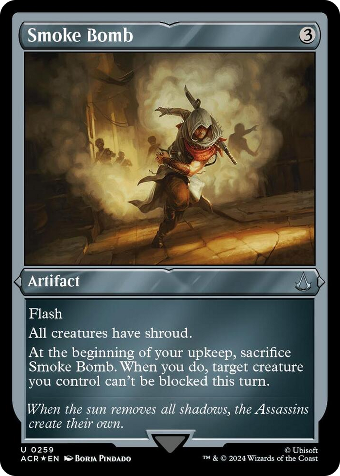 Smoke Bomb (Foil Etched) #259 U - Universes Beyond: Assassin's Creed Pokemon card