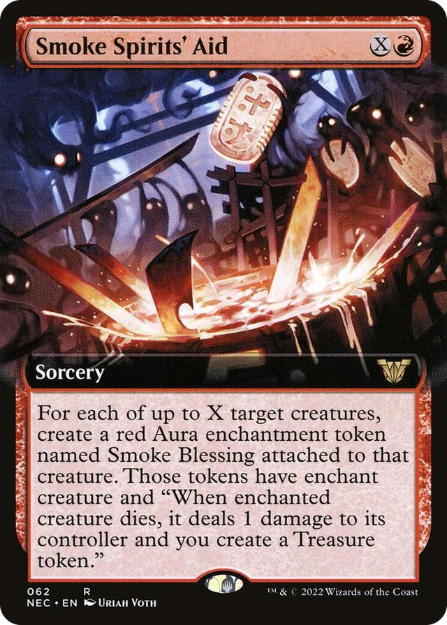 0062 Smoke Spirits' Aid (Extended Art) R Commander: Kamigawa: Neon Dynasty