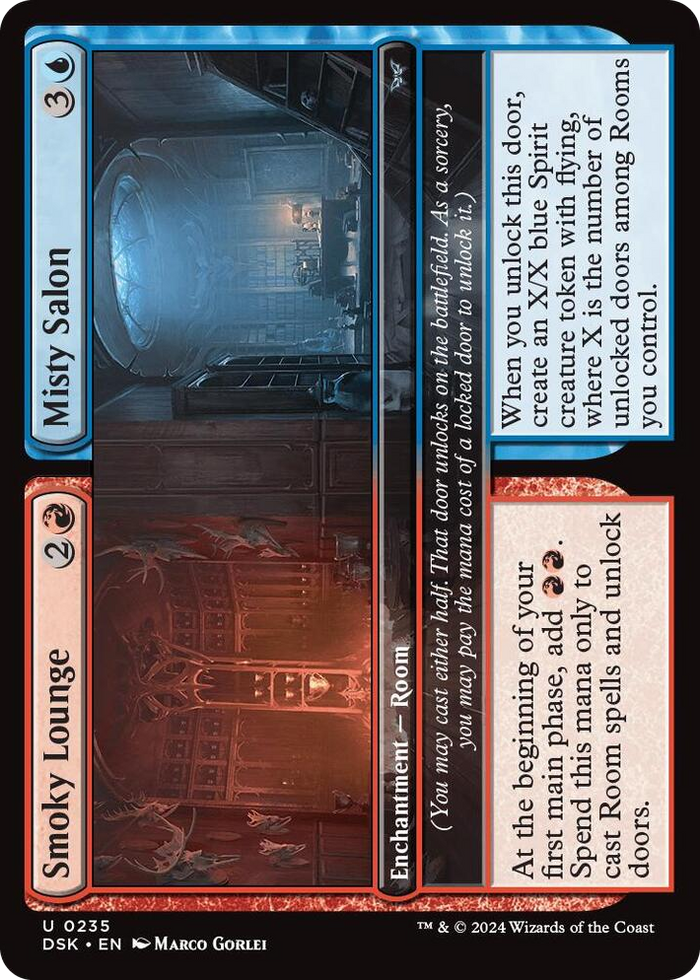 Smoky Lounge // Misty Salon #235 U - Duskmourn: House of Horror Pokemon card