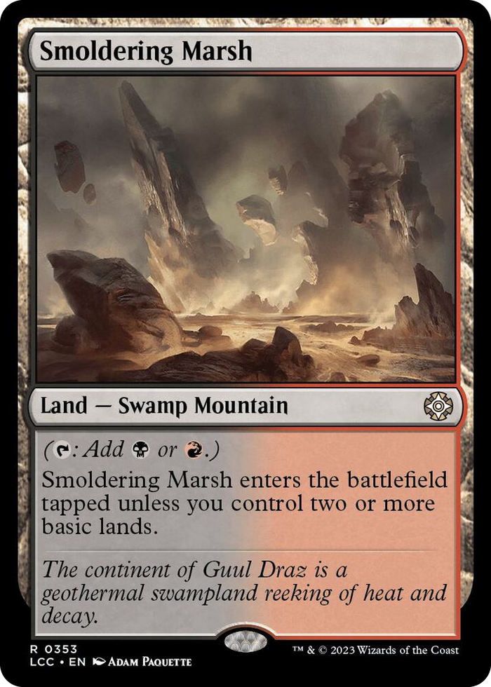 Smoldering Marsh #353 R - Commander: The Lost Caverns of Ixalan Pokemon card