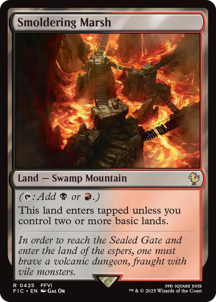 Smoldering Marsh #425 R - Commander: FINAL FANTASY Pokemon card