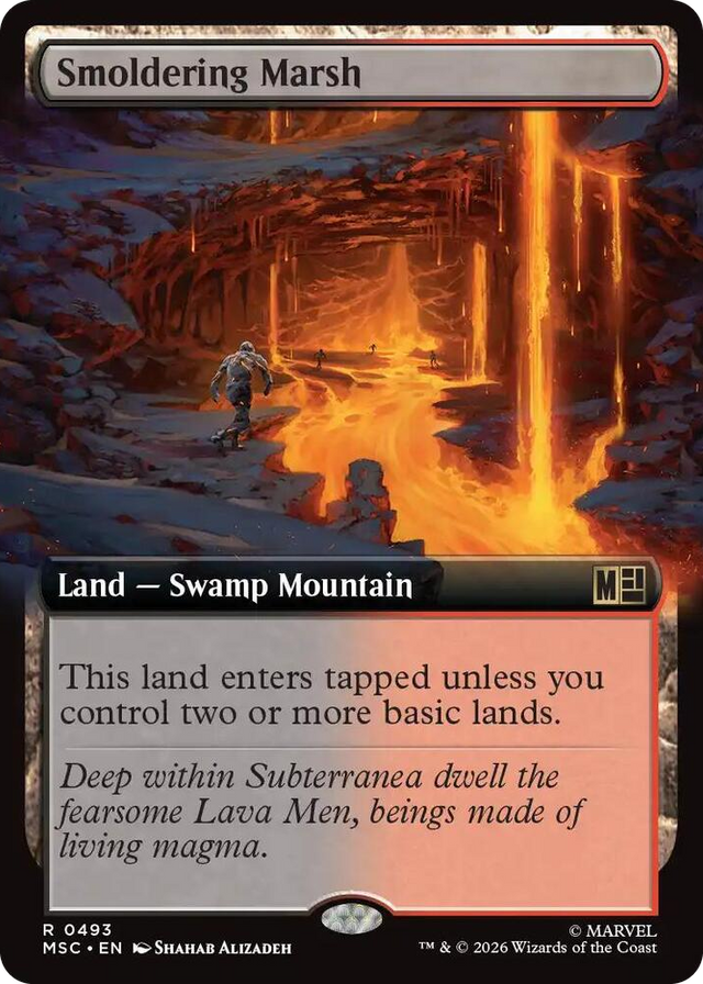 0493 Smoldering Marsh (Extended Art) R Commander: Marvel Super Heroes