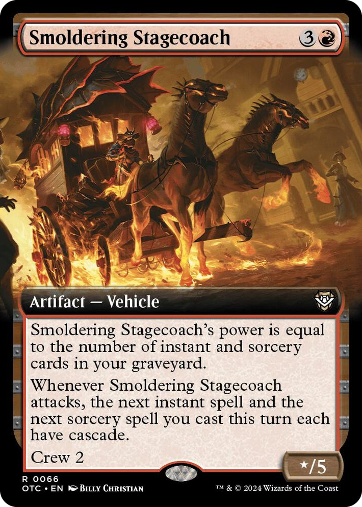 0066 Smoldering Stagecoach (Extended Art) R Commander: Outlaws of Thunder Junction