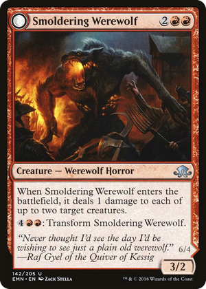 0142 Smoldering Werewolf U Eldritch Moon