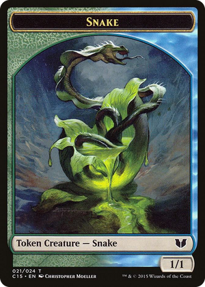 0021 Snake (021) // Saproling Double-Sided Token T Commander 2015