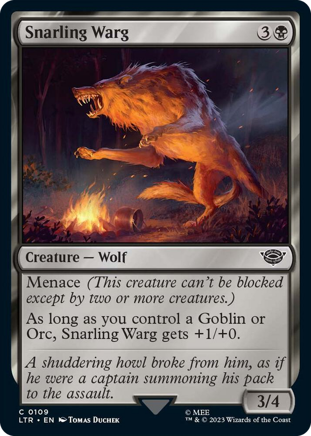 0109 Snarling Warg C Universes Beyond: The Lord of the Rings: Tales of Middle-earth