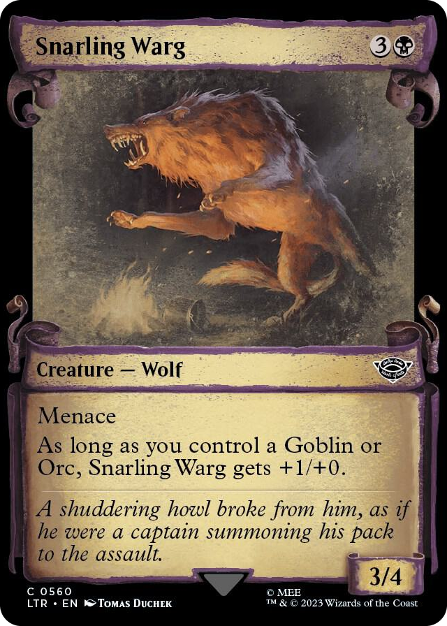 Snarling Warg (Showcase Scrolls) #560 C - Universes Beyond: The Lord of the Rings: Tales of Middle-earth Pokemon card