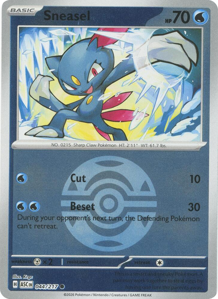 0044 Sneasel (Dusk Ball) Common Ascended Heroes