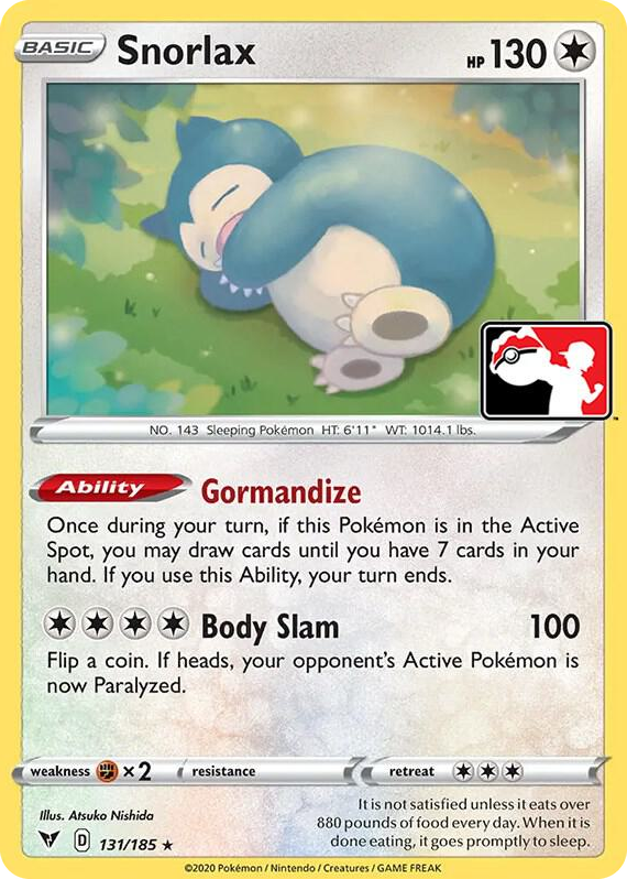 0131 Snorlax Rare Prize Pack Series Cards