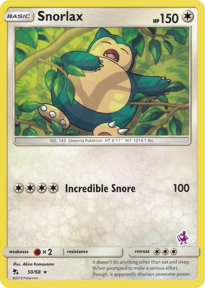 0050 Snorlax - 50/68 (Mewtwo Stamped) Promo Battle Academy
