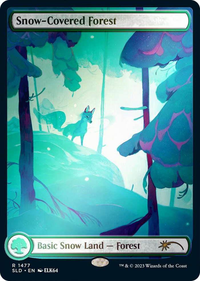 Snow-Covered Forest (1477) (Rainbow Foil) #1477 R - Secret Lair Drop Series Pokemon card