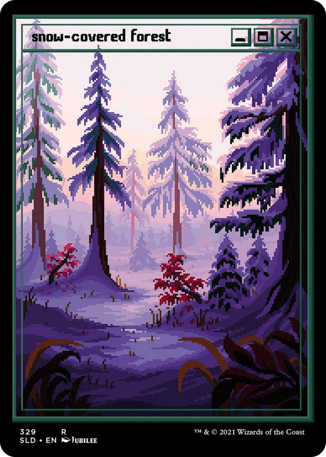 0329 Snow-Covered Forest (PixelSnowLands.jpg) R Secret Lair Drop Series