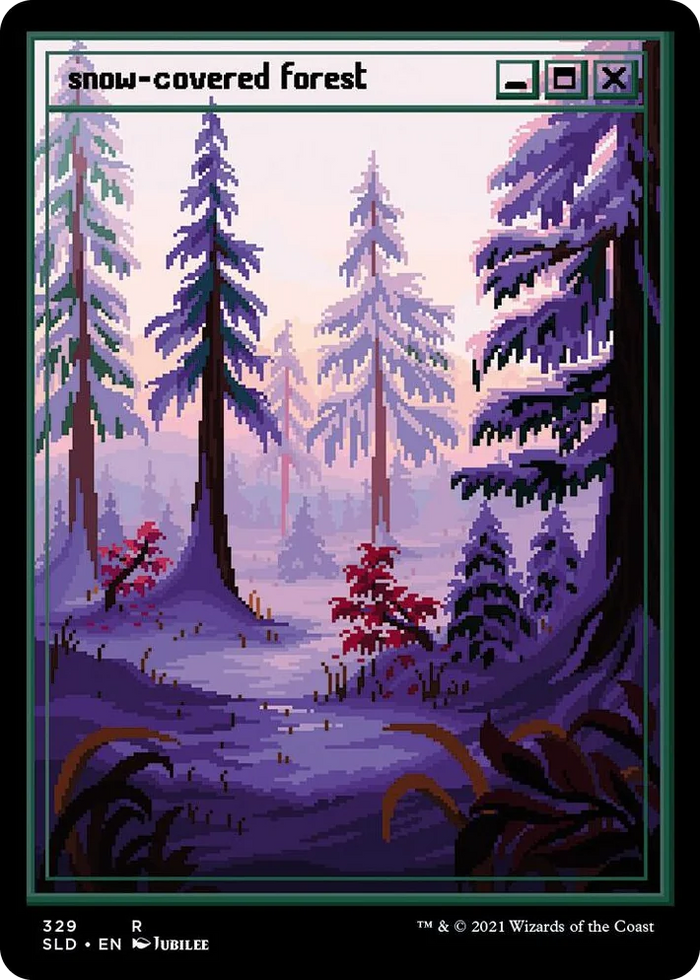 0329 Snow-Covered Forest (PixelSnowLands.jpg) R Secret Lair Drop Series
