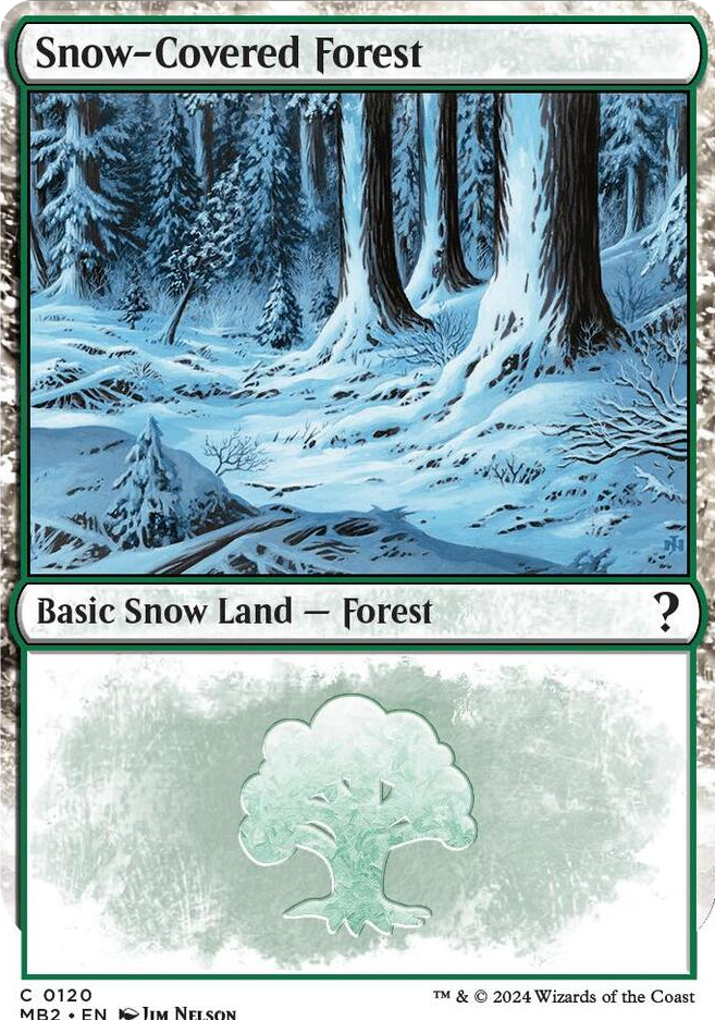 0120 Snow-Covered Forest (White Border) C Mystery Booster 2