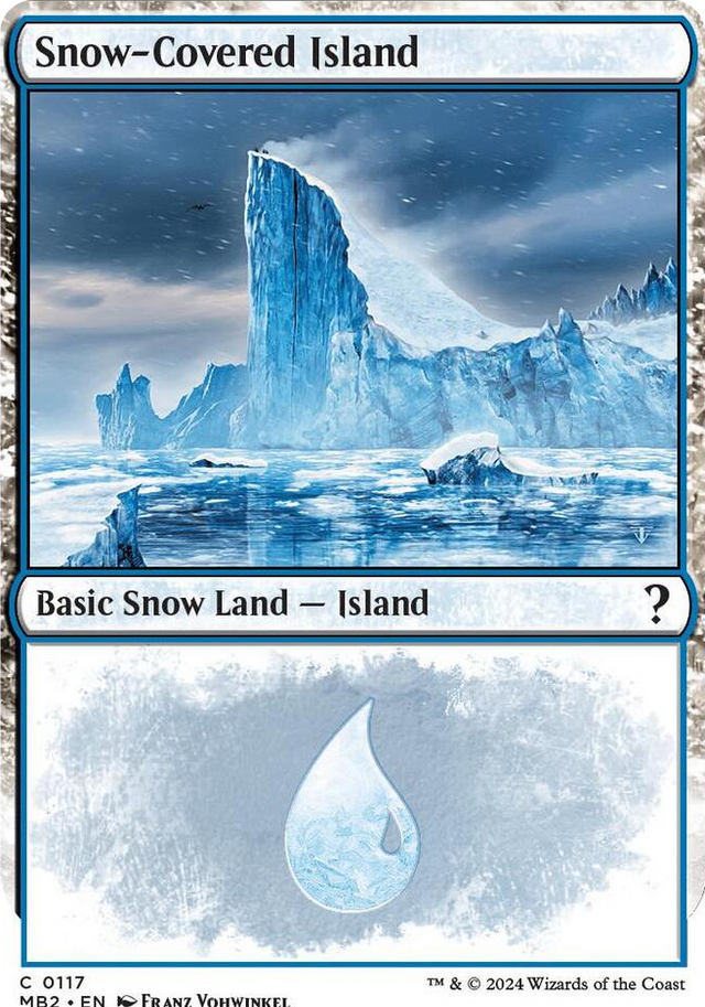 0117 Snow-Covered Island (White Border) C Mystery Booster 2