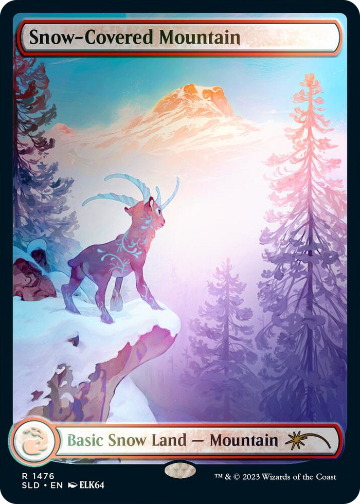 Snow-Covered Mountain (1476) (Rainbow Foil) #1476 R - Secret Lair Drop Series Pokemon card