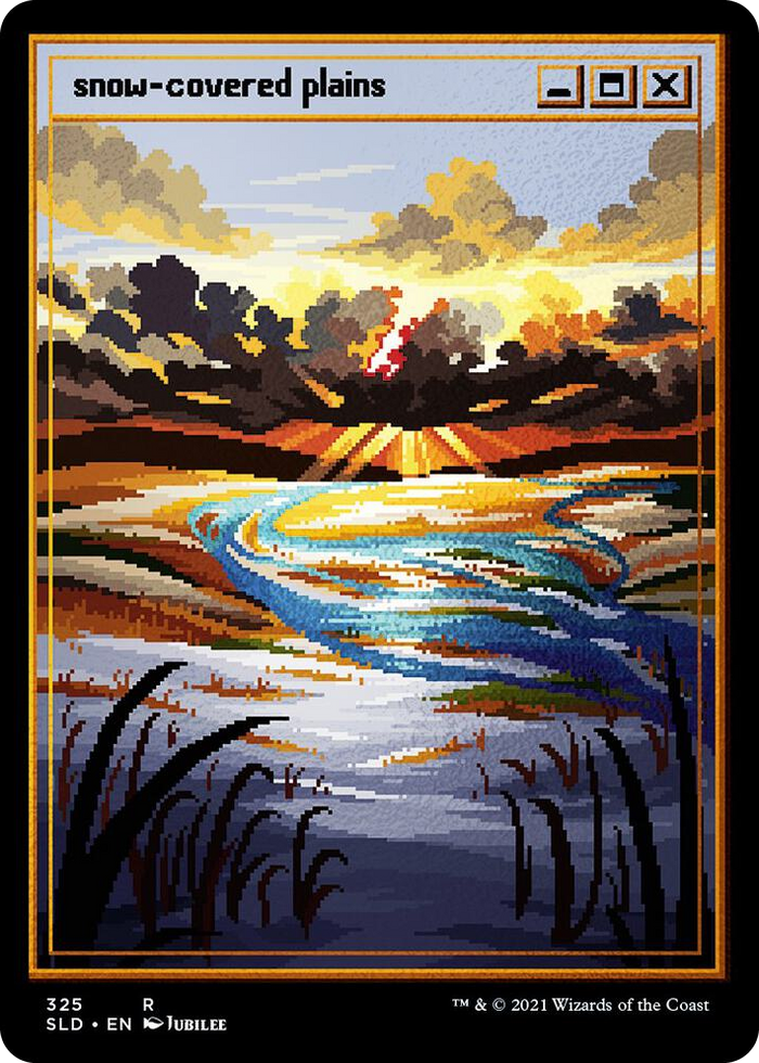 Snow-Covered Plains (PixelSnowLands.jpg) (Foil Etched) #325 R - Secret Lair Drop Series Pokemon card