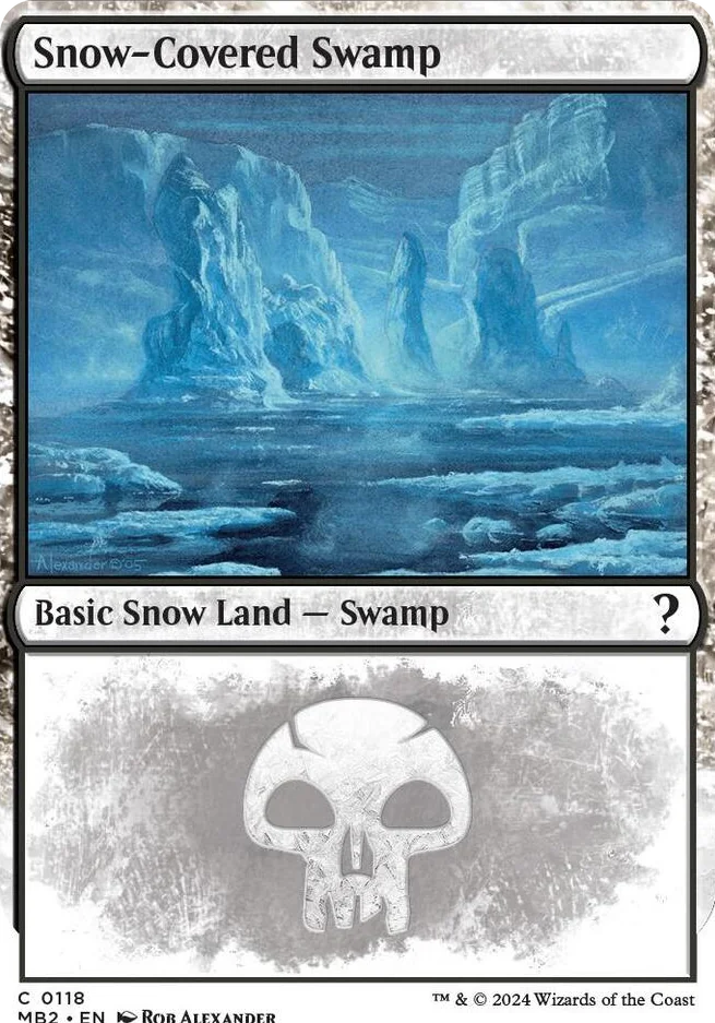 0118 Snow-Covered Swamp (White Border) C Mystery Booster 2