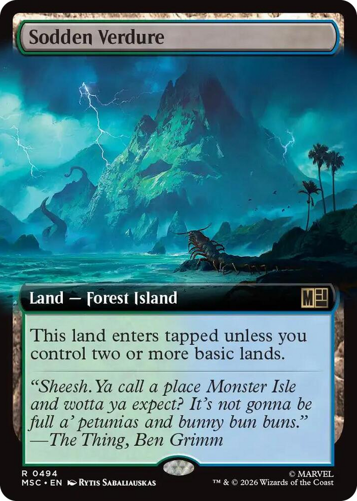 Sodden Verdure (Extended Art) #494 R - Commander: Marvel Super Heroes Pokemon card