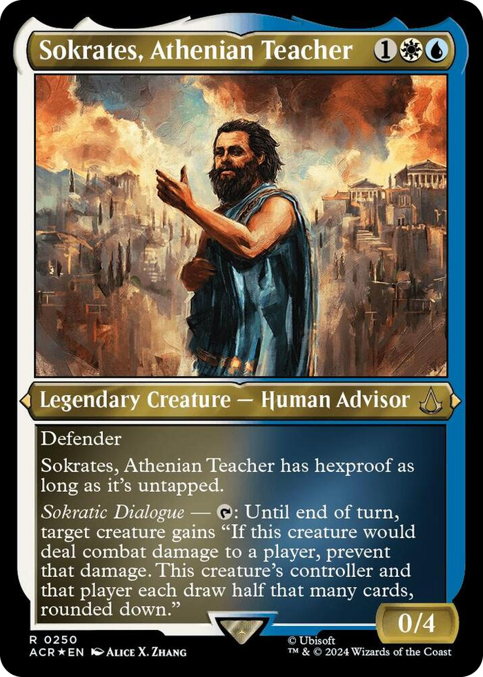 Sokrates, Athenian Teacher (Foil Etched) #250 R - Universes Beyond: Assassin's Creed Pokemon card