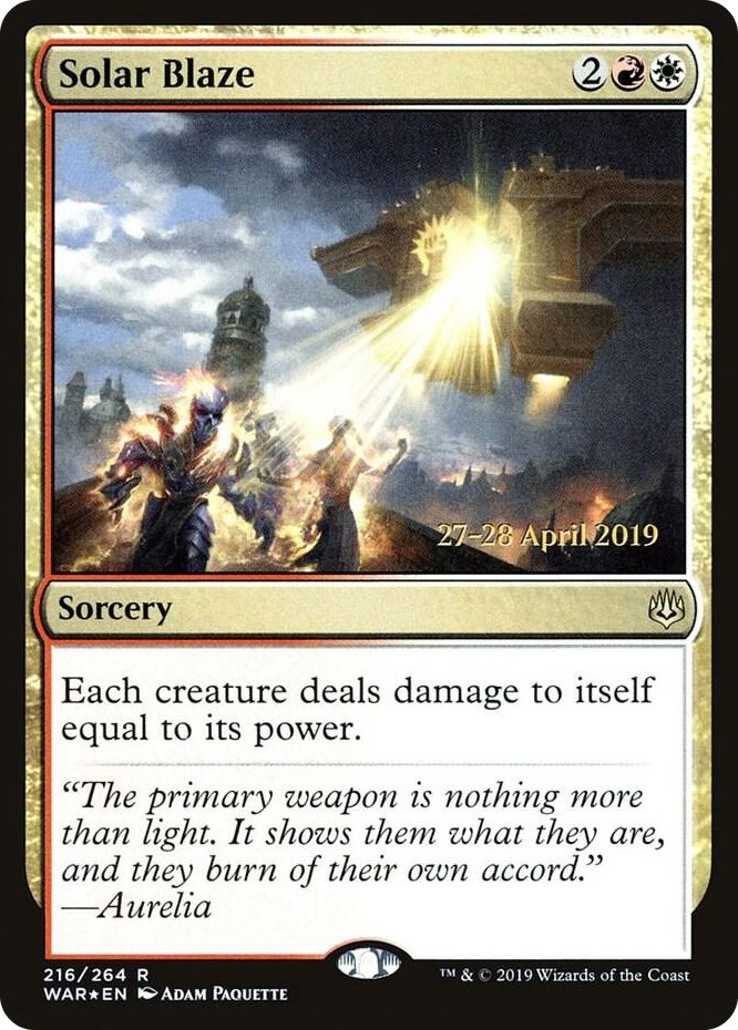 0216 Solar Blaze R Prerelease Cards