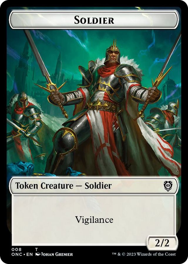 0008 Soldier (008) // Angel (003) Double-Sided Token T Commander: Phyrexia: All Will Be One
