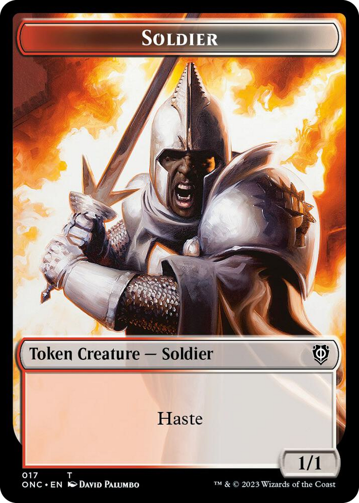Soldier (017) // Eldrazi Double-Sided Token #17 T - Commander: Phyrexia: All Will Be One Pokemon card