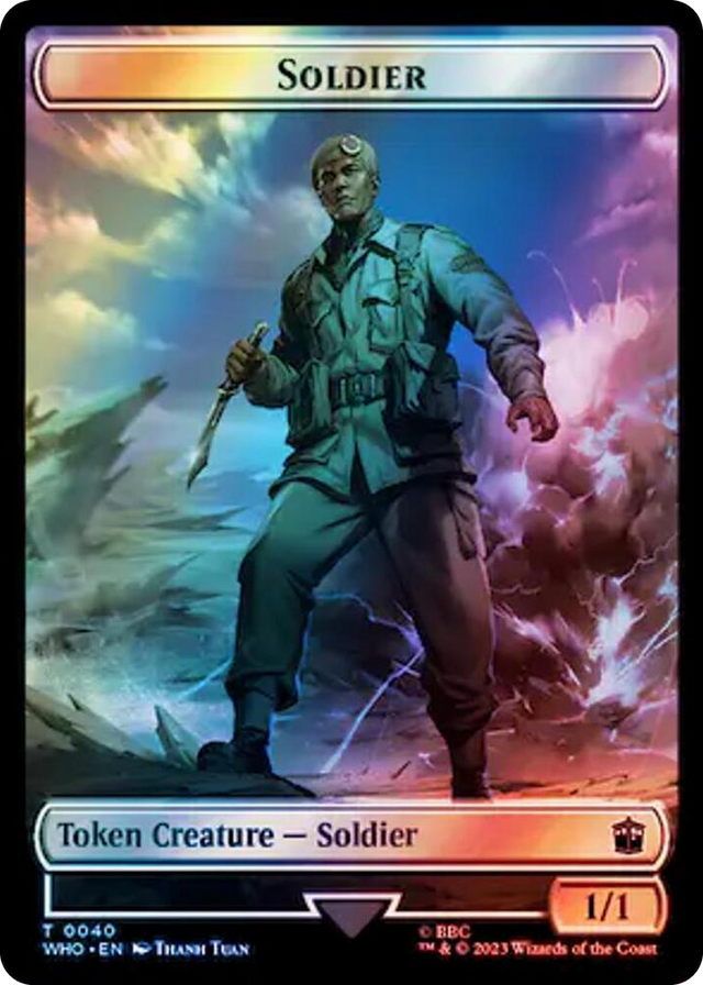 0040 Soldier // Beast Double-Sided Token (Surge Foil) T Universes Beyond: Doctor Who