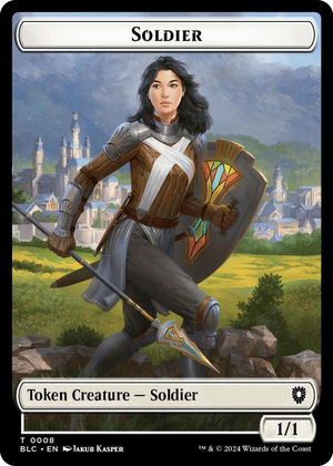 0008 Soldier // Citizen Double-Sided Token T Commander: Bloomburrow