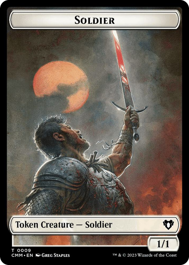 0009 Soldier // Demon Double-Sided Token T Commander Masters