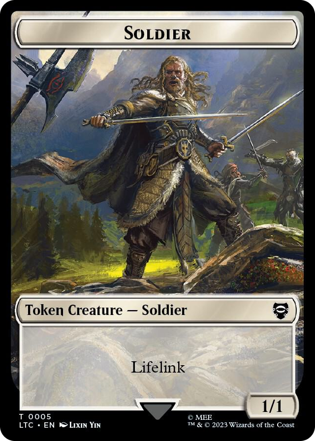 Soldier // Food (0010) Double-Sided Token #5 T - Commander: The Lord of the Rings: Tales of Middle-earth Pokemon card