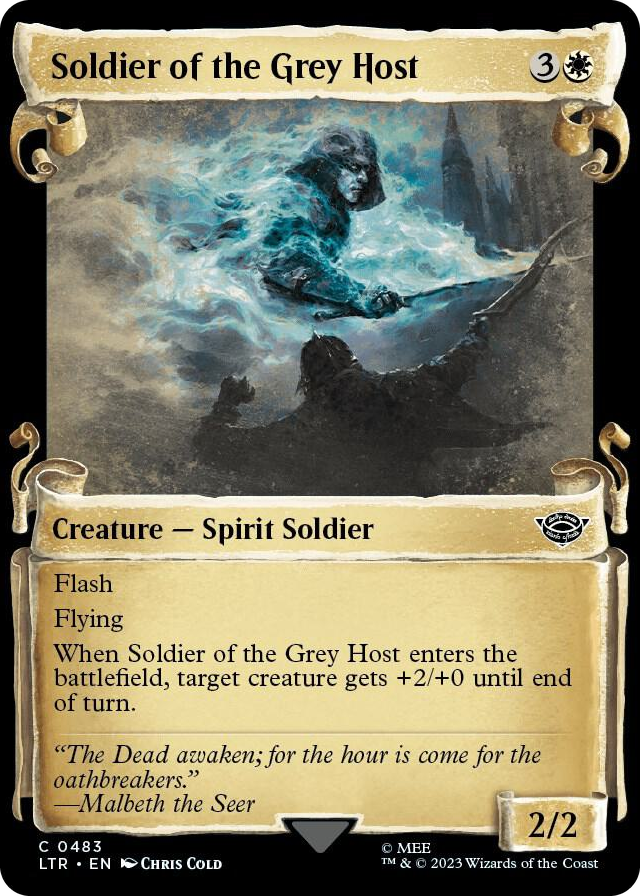 Soldier of the Grey Host (Showcase Scrolls) #483 C - Universes Beyond: The Lord of the Rings: Tales of Middle-earth Pokemon card