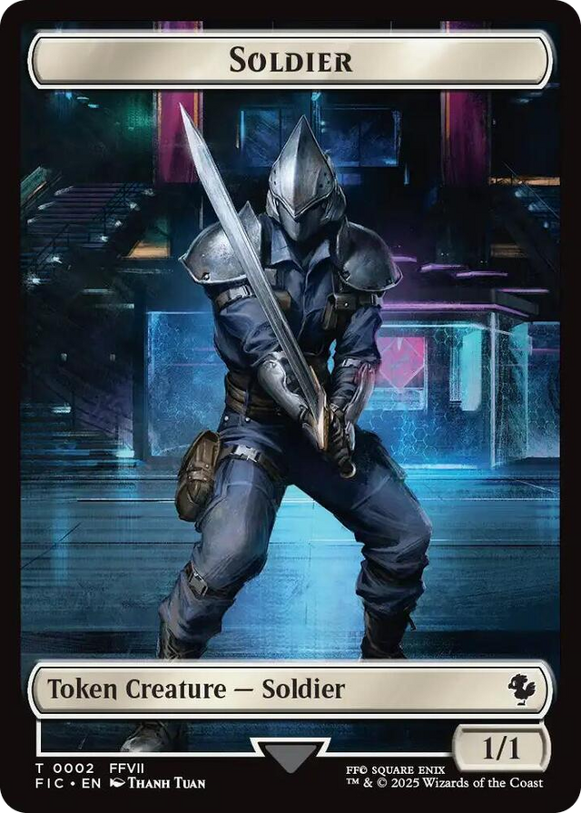 0002 Soldier // Rebel Double-Sided Token T Commander: FINAL FANTASY