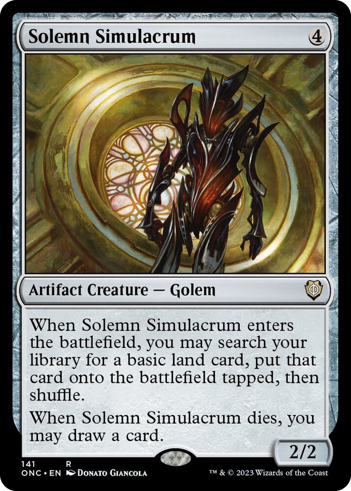 Solemn Simulacrum #141 R - Commander: Phyrexia: All Will Be One Pokemon card