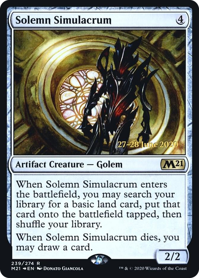 0239 Solemn Simulacrum R Prerelease Cards