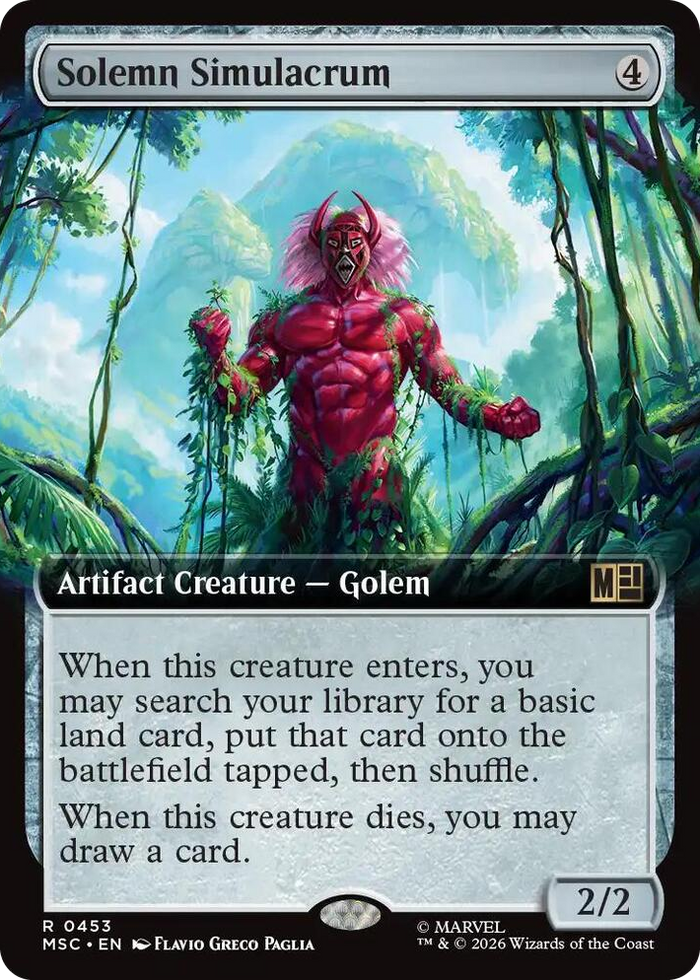 Solemn Simulacrum (Extended Art) #453 R - Commander: Marvel Super Heroes Pokemon card