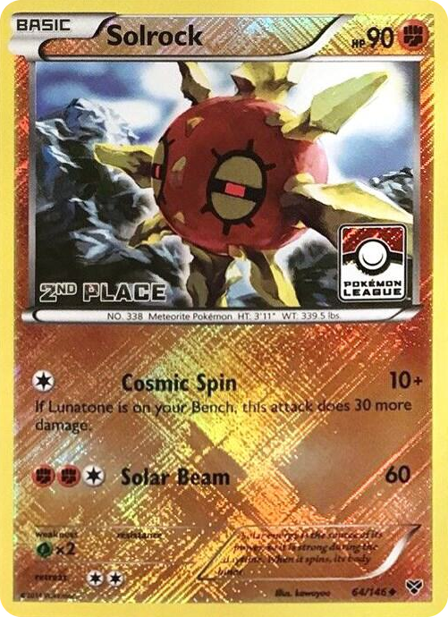 0064 Solrock - 64/146 (Pokemon League) [2nd Place] Promo League & Championship Cards