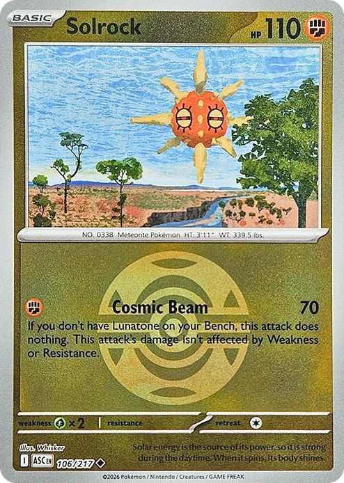 0106 Solrock (Dusk Ball) Uncommon Ascended Heroes