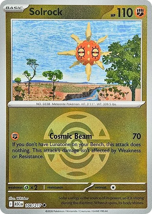 0106 Solrock (Dusk Ball) Uncommon Ascended Heroes