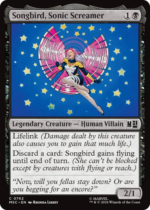 0762 Songbird, Sonic Screamer C Commander: Marvel Super Heroes