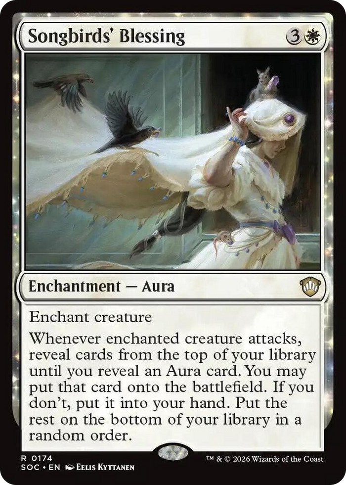 Songbirds' Blessing #174 R - Commander: Secrets of Strixhaven Pokemon card